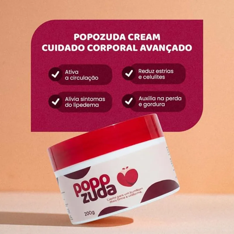 Detalhes do creme corporal Popozuda